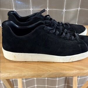 Nike Men's Black Suede Sneakers with White Sole